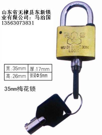 35mm梅花表箱挂锁,一把钥匙通用挂锁,一把钥匙开多把锁,铜挂锁