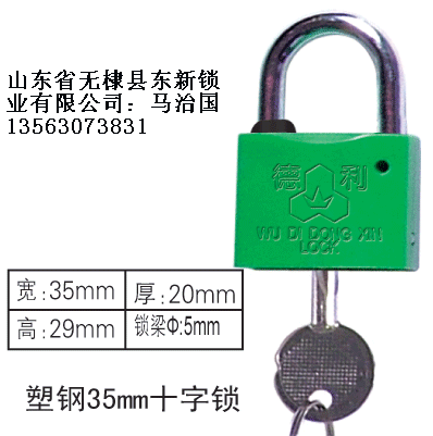 塑钢35mm十字表箱挂锁,电表箱计量箱通用挂锁,一把钥匙开多把锁